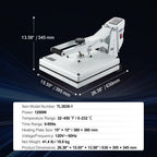 VEVOR Heat Press, Heat Press Machine for T-Shirt, Fast Heating, Power Digital Industrial Sublimation Printer for Heat Transfer Vinyl, High Pressure Heat Press 15x15, Easy to Use, White