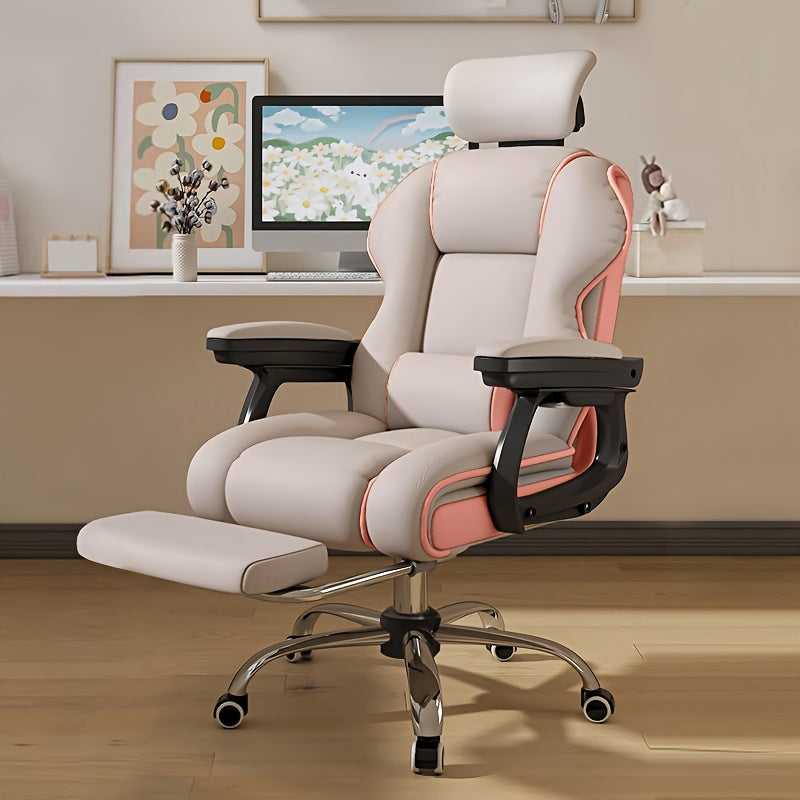 Computer Chair Family Comfortable Sedentary Dormitory Desk Chair Back Recliner Study Office Chair Swivel Chair Adjustable Height