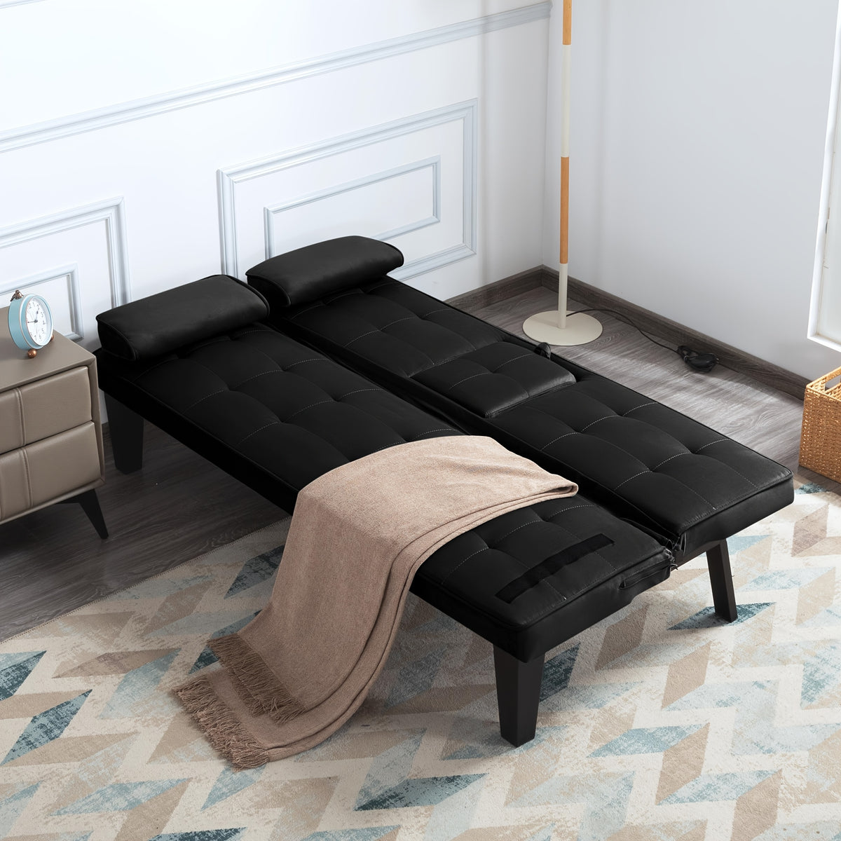 Foldable Sofa Bed with Frame & Fabric Upholstery - Space-Saving Convertible Bed/Sofa for Small Apartments, Dorms, Studios - Modern Sleeper Sofa, Assembly, Comfortable Daybed & Night Rest for Urban Living