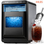 Nugget Ice Maker Countertop, Soft Chewable Pellet Ice Machine, Qunler 33/44Lbs Per Day Self-Cleaning Stainless Steel Ice Maker For Iced Coffee, Soda, Tea And Home Coffee Bar & Gifts For Coffee Lovers