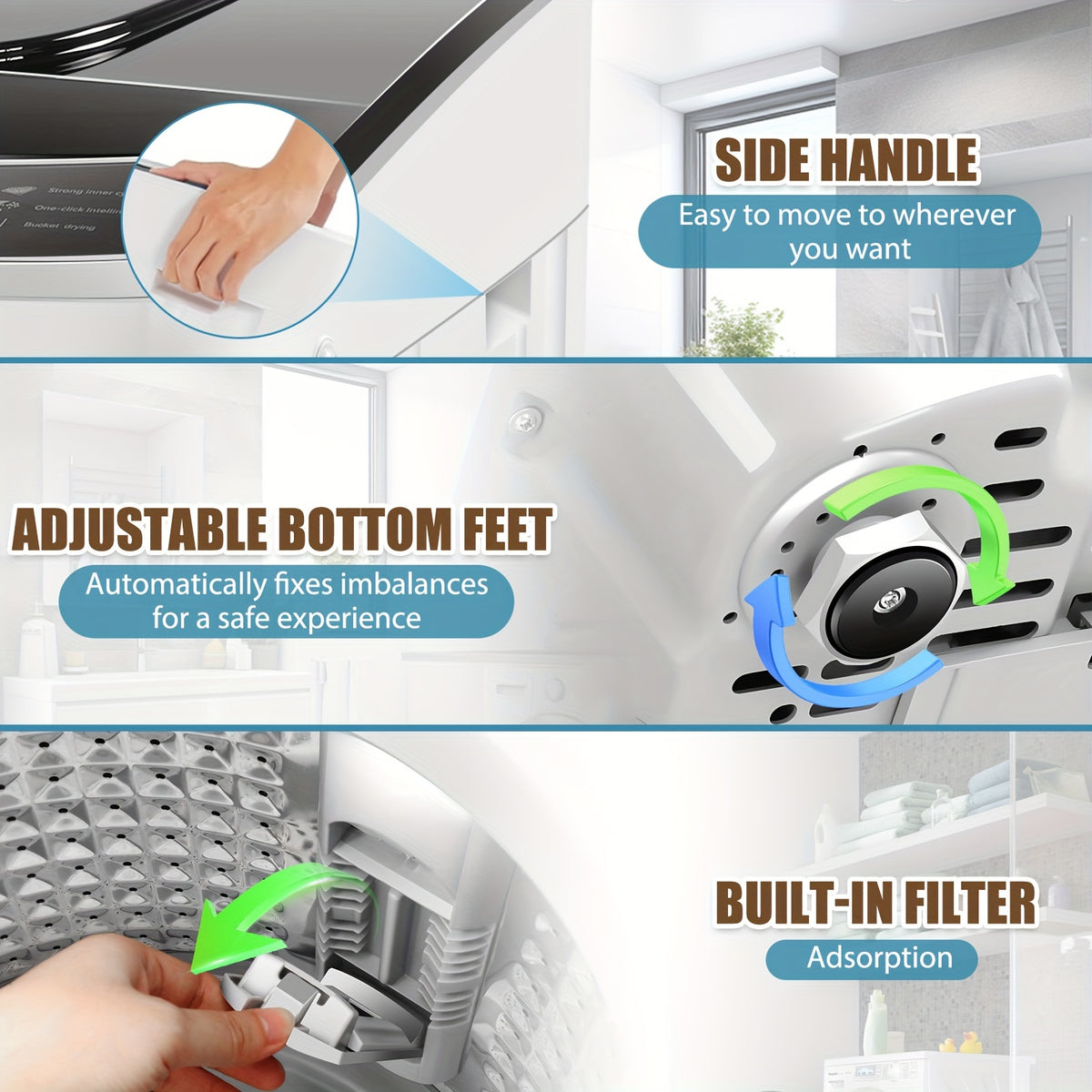 Portable Washing Machine 17.8Lbs/20Lbs Capacity, 2.4 Cu.Ft Full-Automatic Portable Washer Machine with 10 Programs And 8 Water Levels Selections, Low Noise, LED Display, Washing Machine for Apartment, Home, Dorms