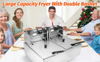 3.17gal Commercial Electric Deep Fryer, Stainless Steel Countertop Electric Fryers with Removable Tank and Lid