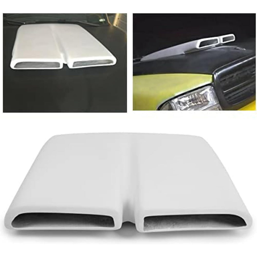 Hood Scoop Compatible with 1970-1976 Plymouth Duster 340 A-Body Front Fiberglass Hood Scoop Molding Trim Bezel White