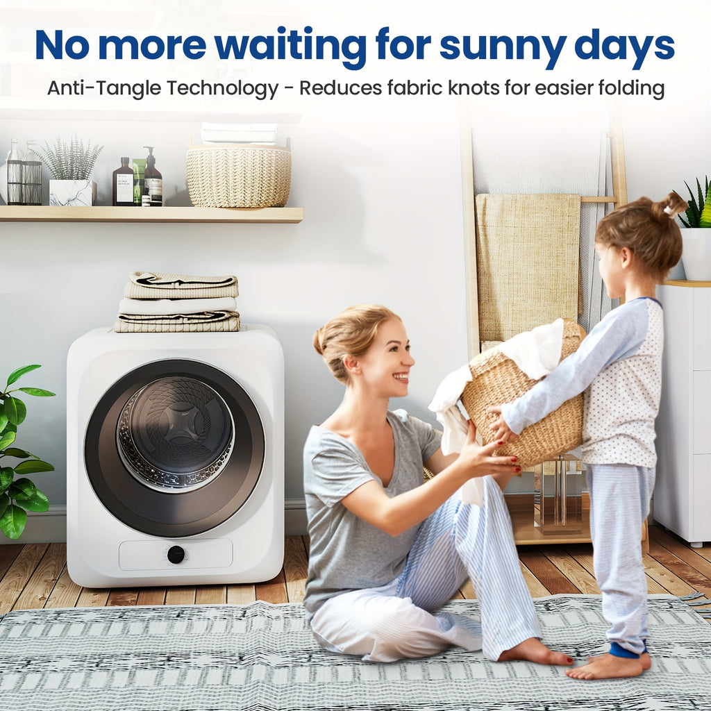 [Portable Electric Dryer] 11Lbs Portable Clothes Dryer, Electric Compact Laundry Dryer With Stainless Steel Tub, 5 Drying Modes, 1.6 Cu.Ft Front Load Portable Dryer Machine For Apartments, Dorms, RVs