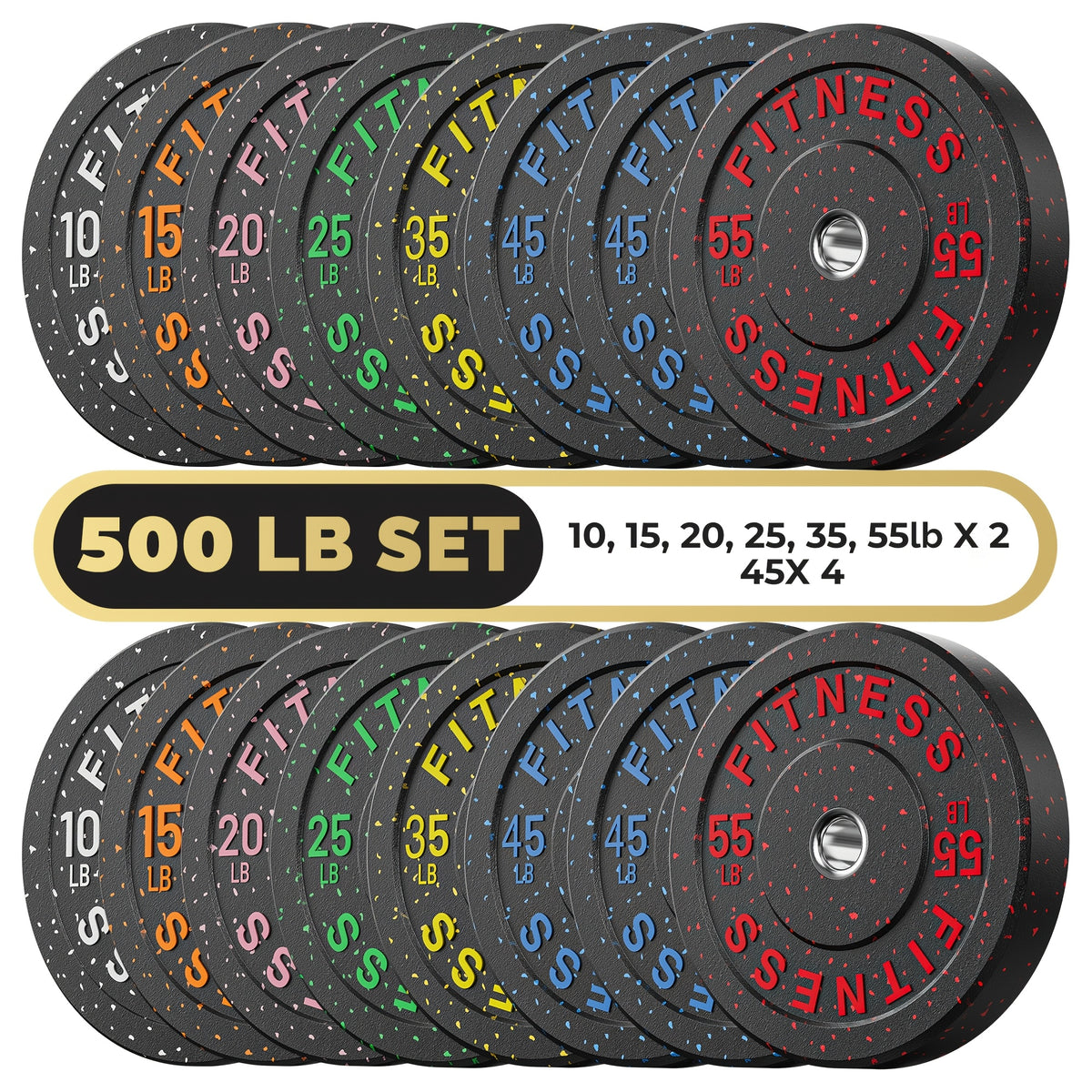 High Bounce Bumper Plates, 2-Inch Weight Plates for Weight Lifting And Strength Training, Colored Rubber Weight Plates for Home Gym