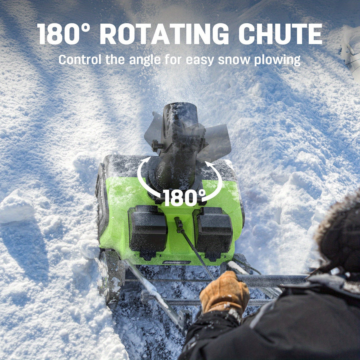 Deli Steelite 20" 40V Cordless Snow Blower with 2 X 4.0Ah Batteries & Chargers, 25ft Clearing Range, Heavy-Duty All-Terrain for Driveway And Patio
