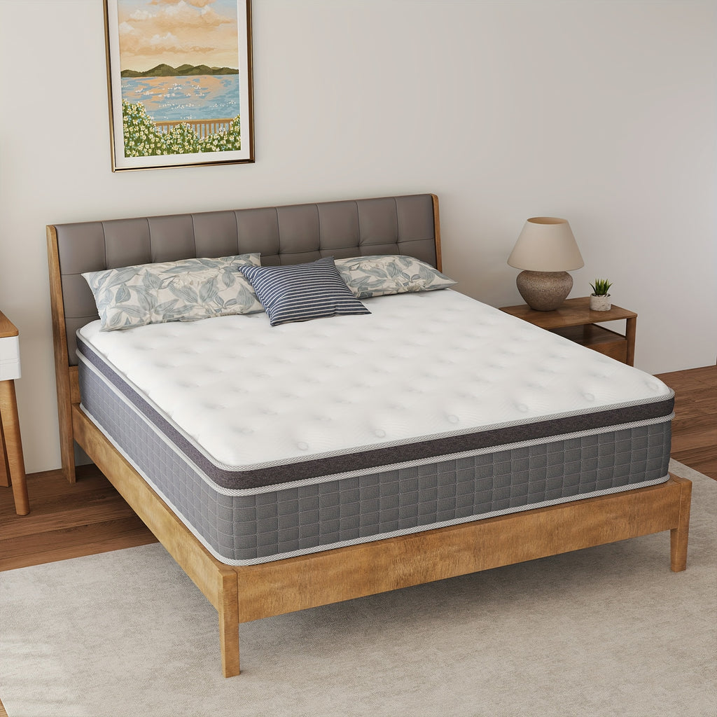 10/12/14in Twin, Full, Queen, King, Mattress Memony Foam And Spring, Hybrid Mattress, Medium Firmness, Lumbar Support, for Home RoomsHotels, Boxed