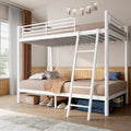 Bunk Beds Twin Over Twin/Full Size, Heavy Duty Metal Bunk Bed Frame With Angled Ladder For Spaces-Saving, Smooth Rounded Edges, Noise Free & Easy Assembly, Black