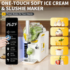 [2-In-1 Ice Cream Maker] BAOTREE 2-In-1 Ice Cream Maker Slushie Machine for Home, 88Oz Frozen Drink Maker with Rapid-Freezing Technology No Ice Needed, Self-Cleaning Soft Serve Machine with 5 Presets for Milkshake Margarita Frappes