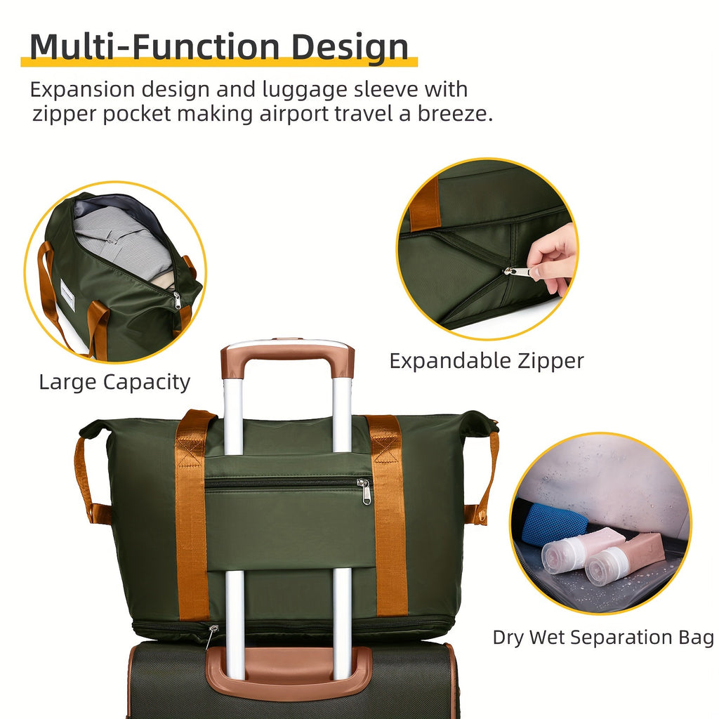 Softside Luggage Sets 4pcs with Duffel Bag, Expandable Rolling Suitcases Set with Spinner Wheels, Lightweight Upright Travel Luggage Set with TSA-Approved Lock, Multicolor
