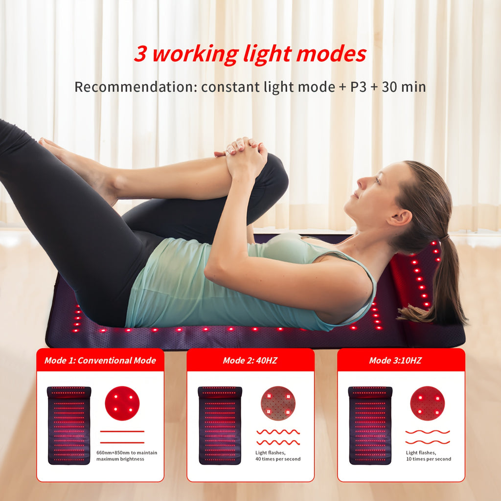 FDA Cleared ELVISH Leather Red Light Relax Body Cushion with Soft Neck Support, Dual Wavelength LED Lights, 3-in-1 Chip for Pain Relief, 225 Red Light Beads, 19.0×35.9 Inch, for Men & Women, Teacher & Father's Day Appreciation Gifts