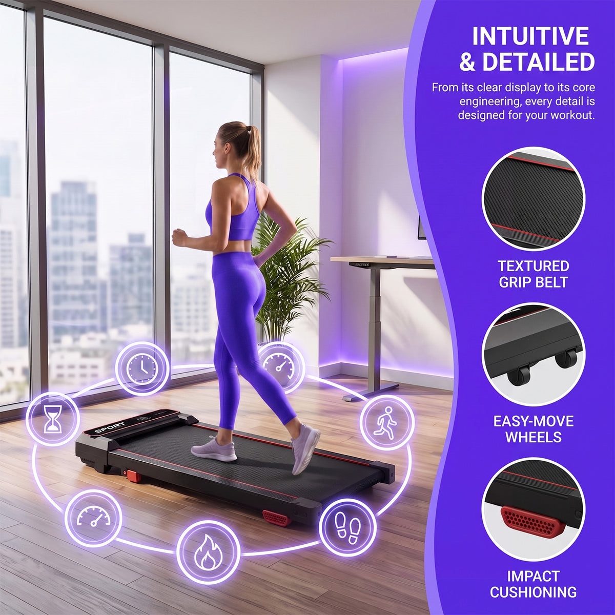 5-in-1 Walking Pad with 16% Incline & Vibration Plates – 300 lbs Capacity, Quiet 3.0HP Under Desk Treadmill for Home Office
