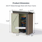 GUNJI 10 X10ft & 8 X 6ft 6 X 4ft & 5 X 3ft Storage Shed with Floor Frame, Metal Tools Shed with Design Of Lockable Doors, Utility And Tool Holder for Garden, Workshop, Backyard, Can Hold Various Tools