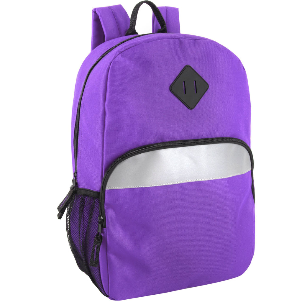 Trailmaker (24 Pack) 17" Backpack – Reflective School Backpack with Padded Straps, Water Bottle Pockets for Kids & Adults, School Travel Camp