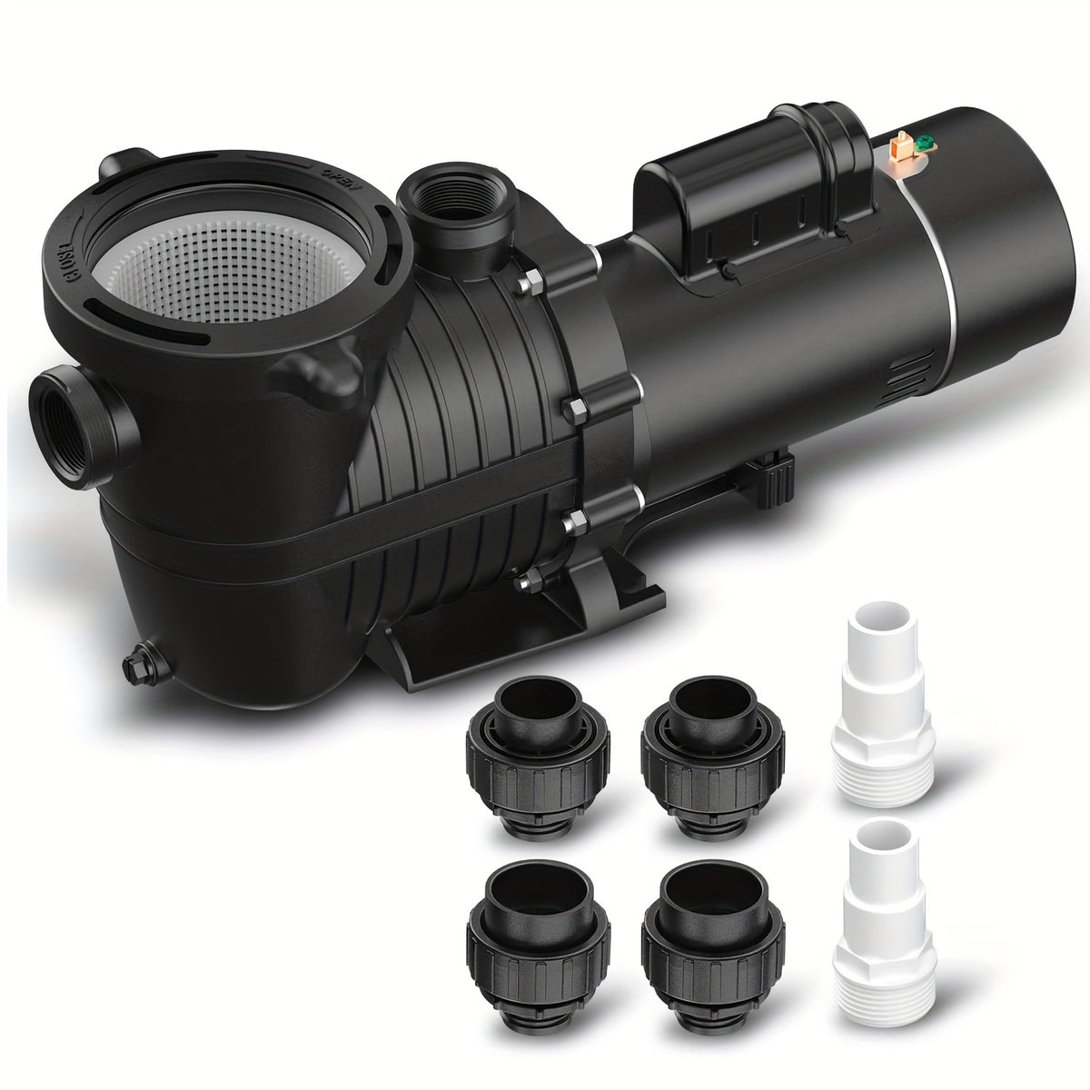 [Pool Pump 4500GPH] 1.5HP Dual Voltage/Dual Speed Pool Pump Inground, 4500GPH Flow, 42ft Head Lift, Self-Priming Water Pump for Inground/Above Ground/Seawater Pools And Hot Tubs, 115V Or 115V/230V 60Hz AC