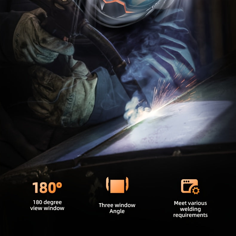 ANDELI Welding Helmet with True Color Automatic Dimming, 180° View Measuring 3.94" X 3.74", Featuring 4 Arc Sensors And a Wide Coverage Range of 4/5-8/9-13, Suitable for TIG, MIG, And STICK Welding
