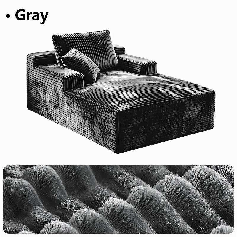 Modular L-Shape Sectional Couc, Single Sofa, Chaise Lounge, Deep Seat, Modern Minimalist UpholsteredCouches with Chaise No Assembly Reguired, Corduroy Fabric, 65"Single Reclining Chaise Lounge