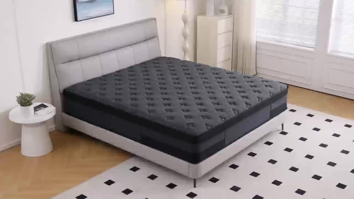 12/14 Inch Queen Size Mattress, King Size Mattress, Full Size Mattress, Twin Mattress in a Box with Memory Foam And Individual Pocket Springs, Motion Isolation, Pressure Relief, Medium Firm Feel, Cool And Comfortable Sleep, Edge