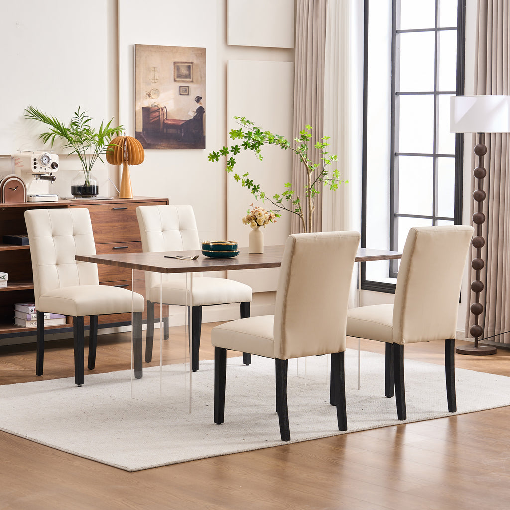 Set of 2/4 Faux PU Leather Upholstered Dining Chairs for Home Kitchen Living Room- Dining Room Chairs Dining Side Chairs