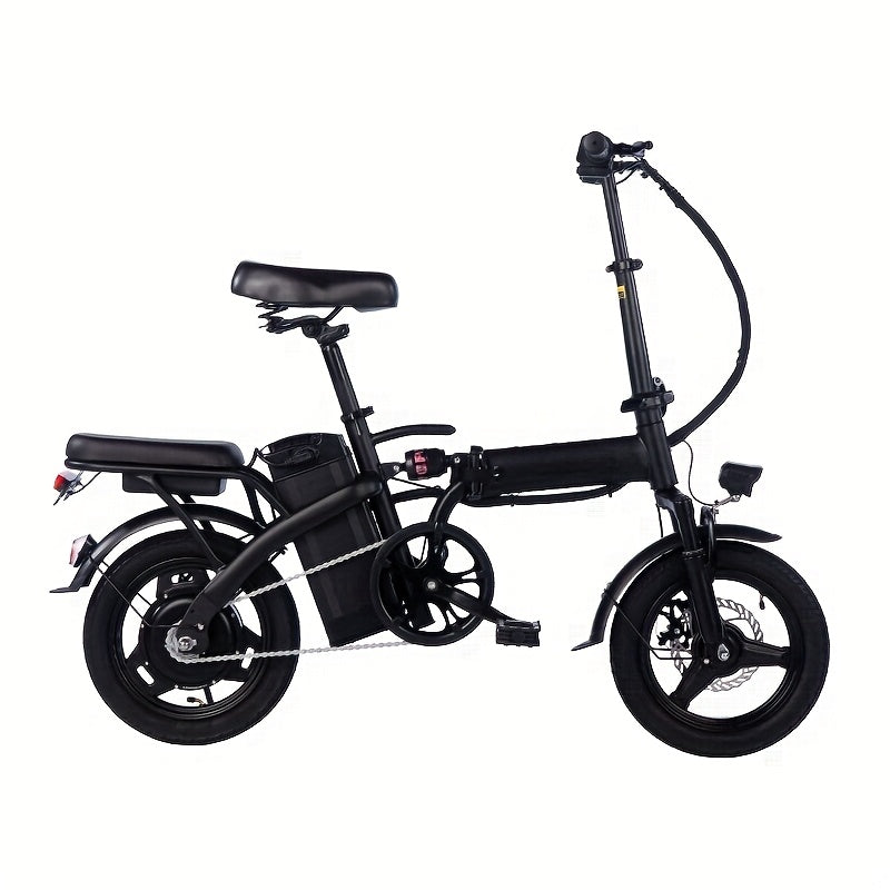 Foldable Electric Bicycle, 14-Inch Portable E-Bike with 19 MPH Speed and 18–28 Mile Range for Urban Travel