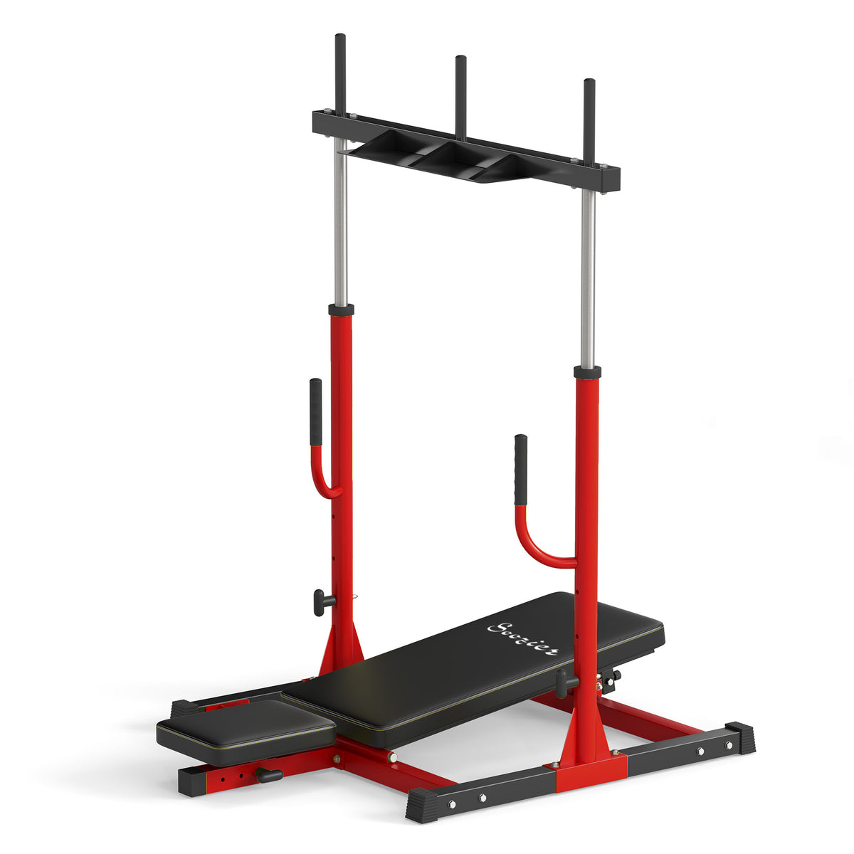 Vertical Leg Press Machine, 660LBS Capacity, Leg Strength Training Machine with Adjustable Leg, Back, and Head Positions for Home Gym, 2" Olympic Plate Compatible, Red