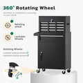 Rolling Tool Chest with Wheels, 8 Drawer High Capacity, 2-in-1 Detachable Steel Toolchest Organizer Combo for Garage, Workstation, Barbershop(Black)
