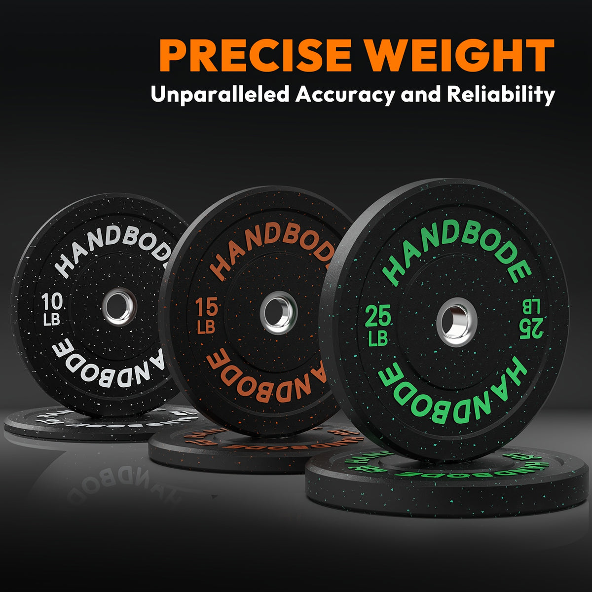 High Bounce Bumper Plate 100 Lb Set, 2 Inch Barbell Weight Plates, Colored Crumb Rubber Weights for Home Gym, Strength Training Plate for Weight Lifting