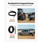 VEVOR Fuel Transfer Pump, 12V DC 15 GPM, Cast Iron Diesel Transfer Pump Kit, with Manual Nozzle, Discharge Hose, Overheat Protection, Power Cable, for Gasoline Diesel Kerosene & More