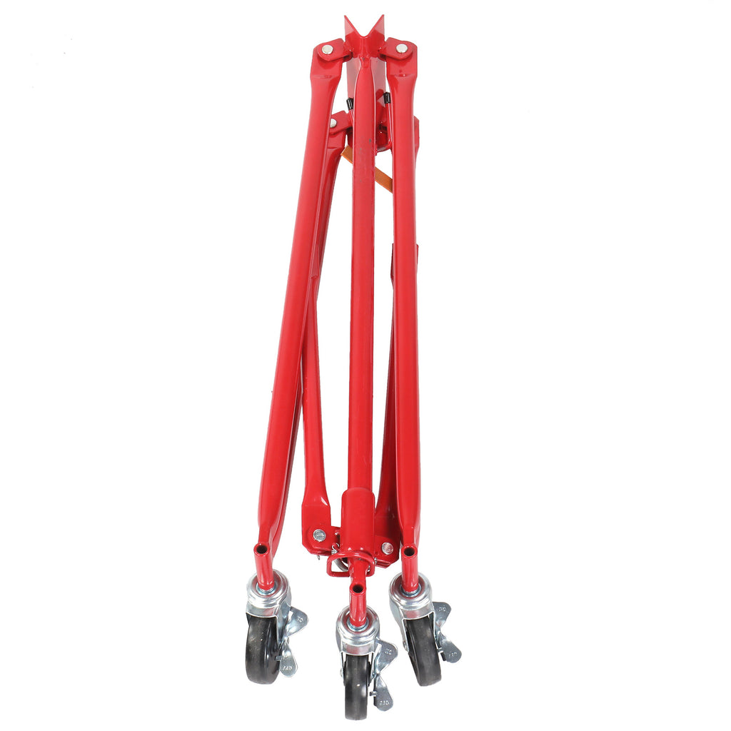 16ft Drywall Lifter Panel Hoist Dry Wall Rolling Caster Lifter Construction Tool 150LB Heavy Duty Sheetrock Hoist Holder Red