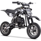 Mini off-road bike, 41CC four stroke gasoline bike (model: DB001), equipped with off-road tires, suspension, disc brakes, maximum load of 160Lbs, top speed of 18Mph, gloves and face cloth included