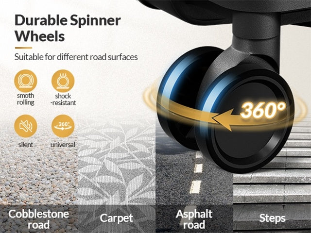 Zipperless Luggage with Spinner Wheels TSA Approved Large No Zipper Aluminum Frame Luggage PC+ABS Hard Travel Suitcase 28inch Checked Hard Shell Suitcases Or Luggage Set 2pcs (20inch Carry On+28inch Checked)