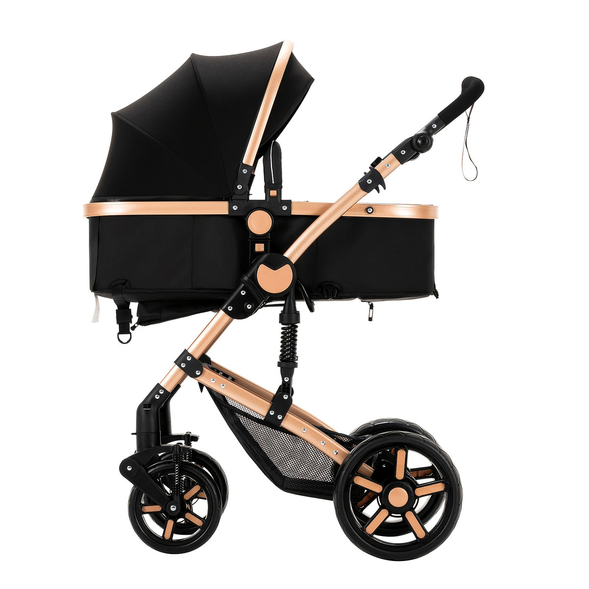 Foldable Stroller Suitable for Children Under, with a Single-Foot Brake, Sunshade, Adjustable Push Handle, And Comes with Foot Cover, Mosquito Net, Rain Cover, Baby Bottle Holder, Etc., Convenient for Storage And Use When Going Out