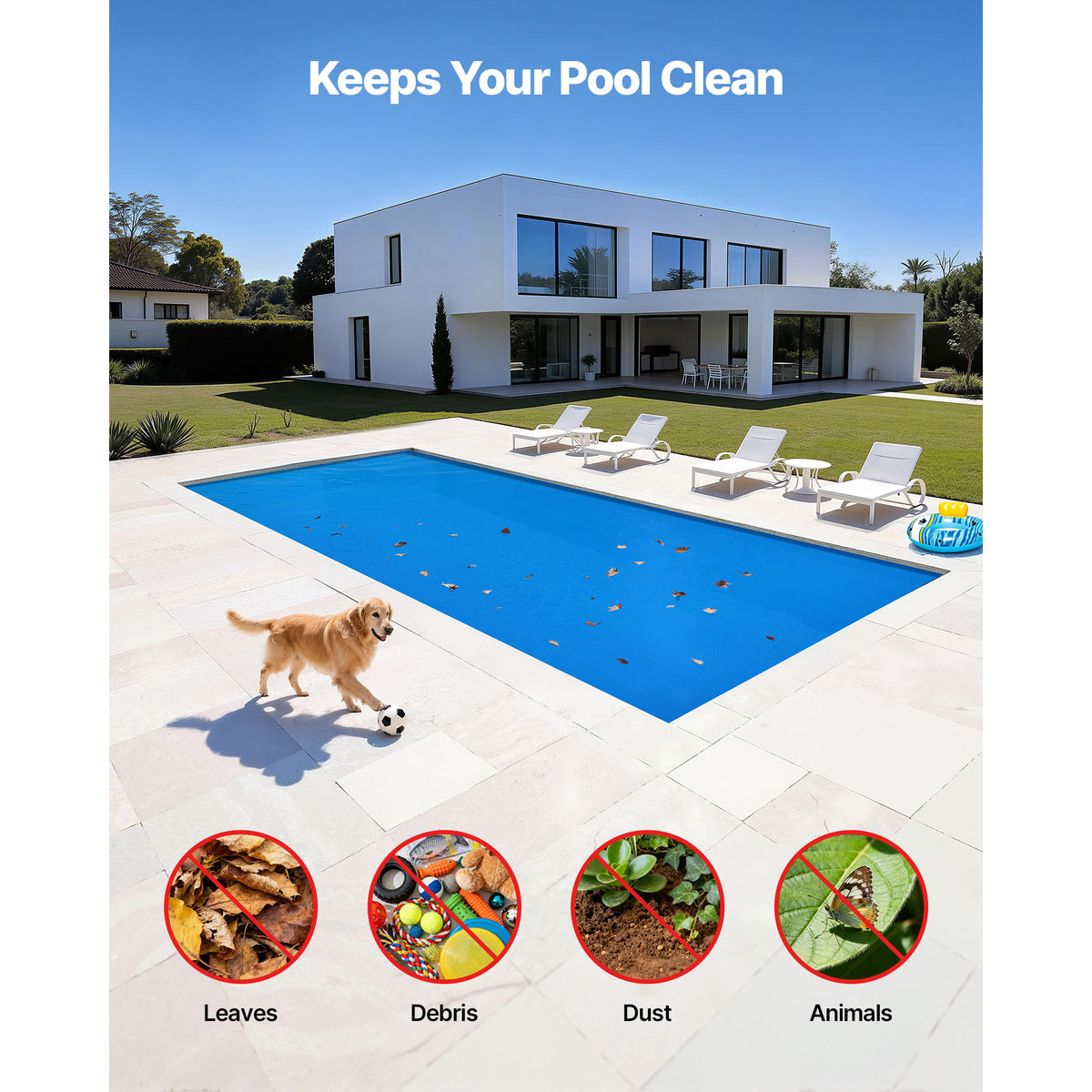 VEVOR Solar Pool Cover, 36 x 16 ft / 36 x 18 ft Rectangle Pool Bubble Cover, 12 Mil / 8 Mil Pools Solar Blanket with Bubble & PE Material, Daytime Heat Absorption, Nighttime Heat Retention, Heat Retaining Solars Covers, Blue