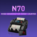 [Black Friday] Mixed Denomination Money Counter Machine, Value Counting, N70 Bill Counter With UV/MG/IR/MT Counterfeit Detection, 3.5" TFT Display Cash Counting Machine, Office Supplies, Black Friday