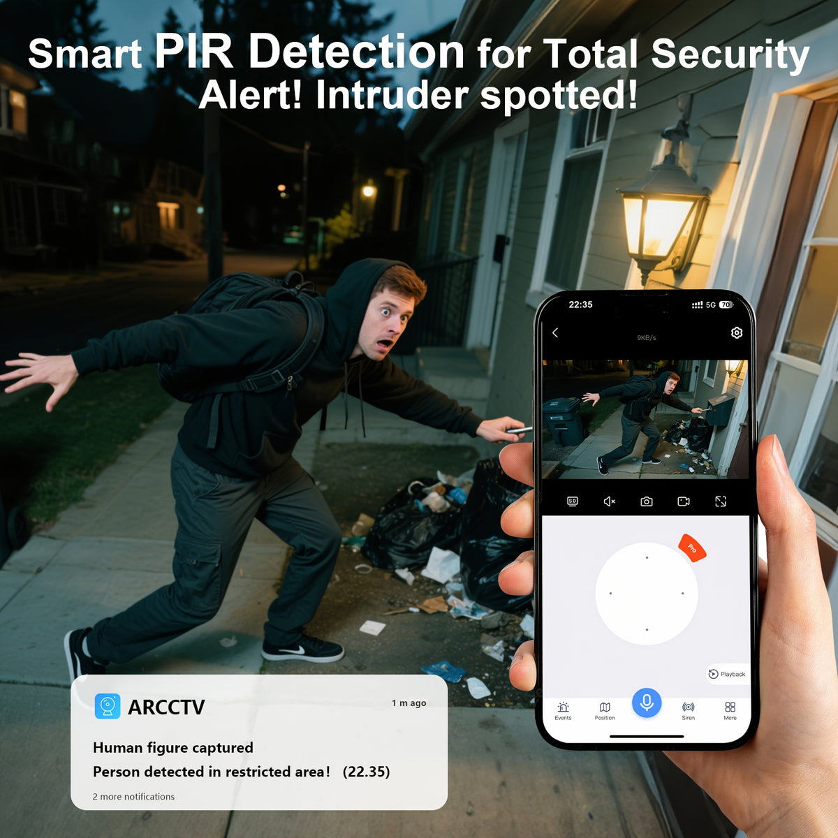 4MP Outdoor Camera with Battery Backup, Wireless Surveillance System Suitable for /Business, PIR Motion Detection, Color Night Vision, Alexa Compatible, SD/Cloud Storage, 2-Way Audio, Mobile App
