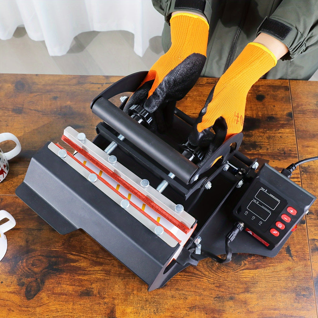 Tumbler Heat Press Machine, Mug Cup Press Heat Up Fast & Even for 12oz-30oz Sublimation Blank Skinny Tumbler with Heat Tape Gloves & Adjustable Sleeves Transfer Sublimation for Easy  Cylindrical