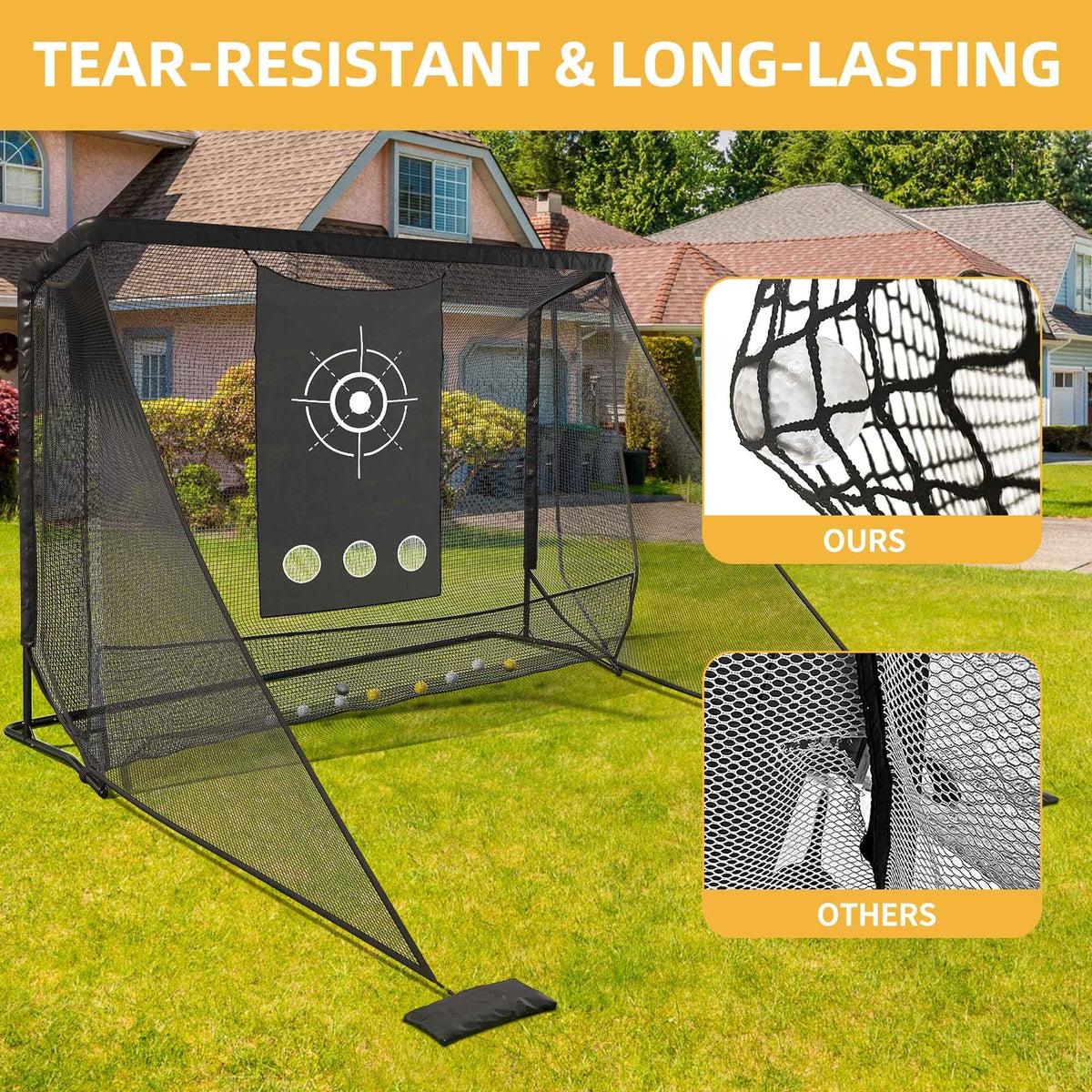Cozerex 10X7Ft Golf Hitting Net Featuring a Sturdy Steel Frame, This Spacious Golf Driving Net Includes Side Nets to Catch Stray Balls, And Comes with a Simulator Cloth to Enhance Your Skills, Suitable for Backyard, Indoor, And Outdoor Use