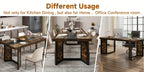 A Spacious Industrial Dining Table Designed for 6 to 8 Individuals, Measuring 71 Inches, Featuring a Robust Metal Frame And a Rustic Brown End, Perfect for Dining Rooms, Kitchens, Or Living Areas