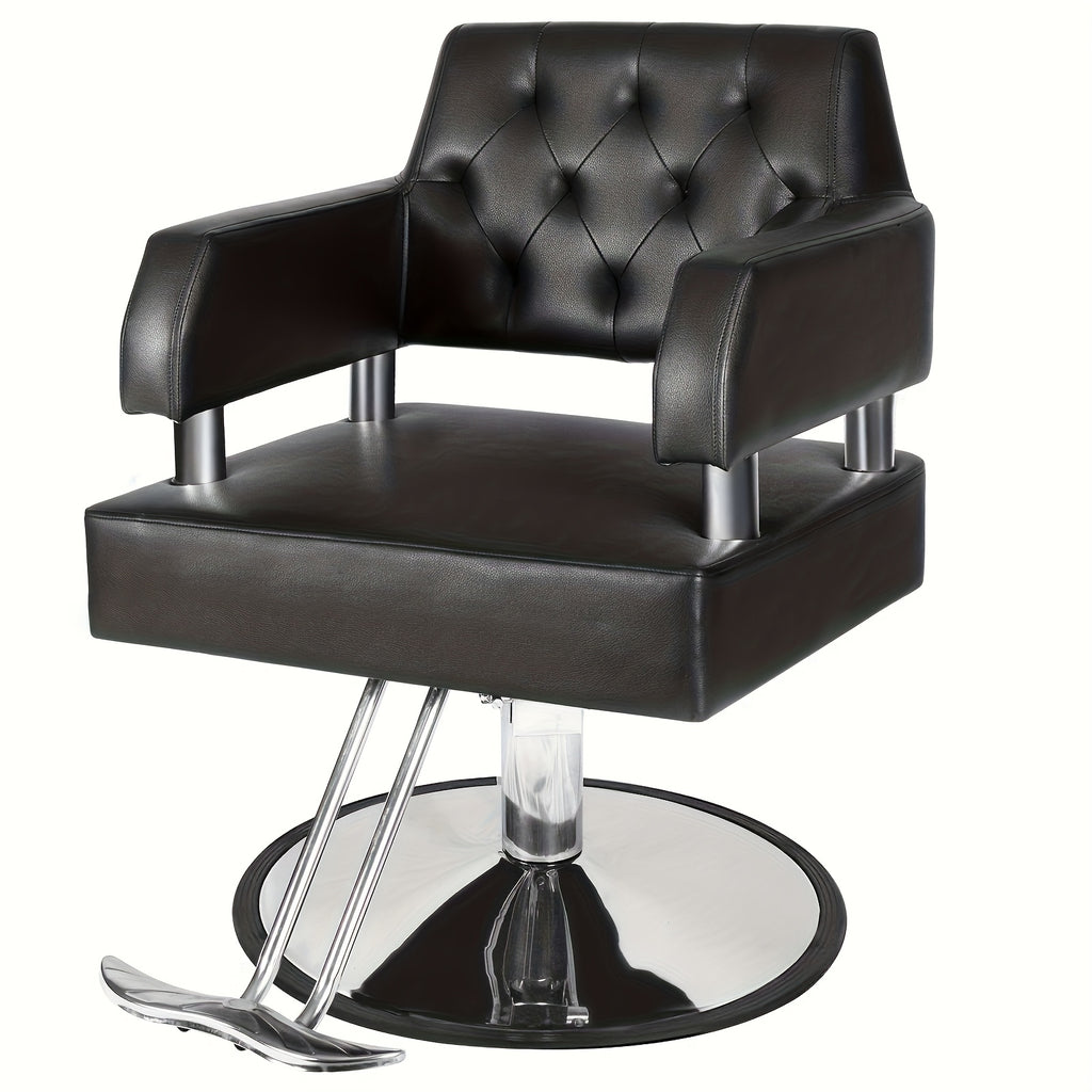 Barber Chair with Hydraulic Height Adjustment and 360-Degree Swivel for Salon Hair Styling and Spa Services