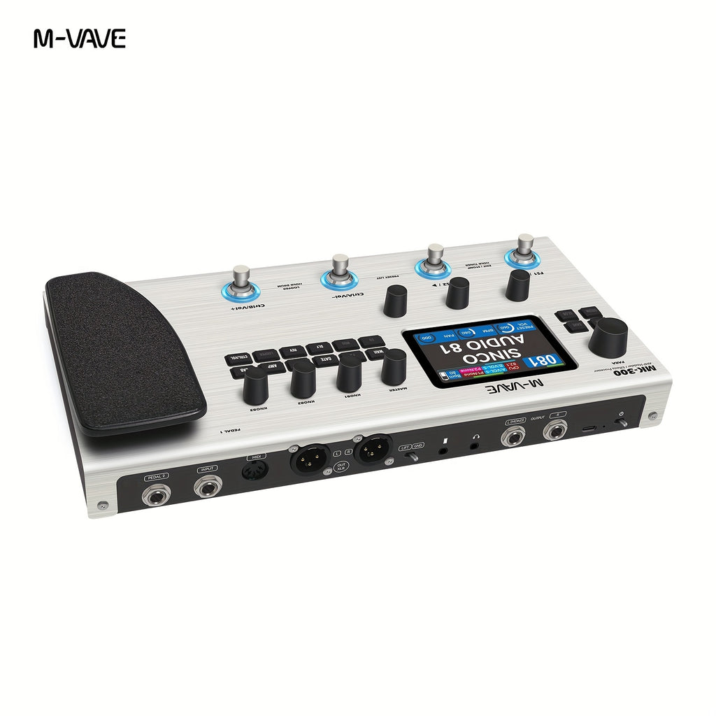 M-VAVE MK-300 -in- Electric Guitar & Bass Multi-Effects Processor with Drum Machine Backing Loop, Emulated Amplifier Suitable for Studios, Performances, Recording Gear, Looping Effects Unit