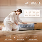 12-inch Full-filled Mattress, Queen Or King Size - Full-size Mattress with Memory Foam And Independent Springs, Medium-firmness, Suitable for Heavy Sleepers - Durable Mattress, Comfortable Bedroom Style, Ergonomically Designed.