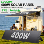 LVYUAN New Portable Solar Panel 200W/400W for Power Station, 23% Efficiency Mono Foldable Solar Charger with 4 Kickstands And 3M Cable (MC4 to DC5521/DC5525/DC7909/XT60 Connectors) for Camping RV Home Backup, Without Battery