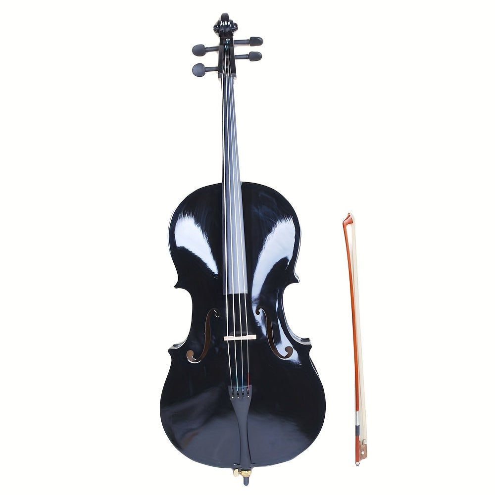 Full-Size Acoustic Cello Set by Glarry, 4/4 Beginner Instrument with Padded Carrying Bag and Bow