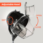 Professional Adjustable Hooded Bonnet Hair Dryer Stand with Rolling Wheels And Timer - Portable Floor-Standing Dryer for Home Salon And Beauty Spa, Bonus 3pcs Eyebrow Razors