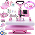 HOMDOX 15"x15" 8-in-1/5-in-1 Heat Press with 30OZ Tumbler Press for T-Shirt/Tumbler/Mug/Hat/Cap/Plate - Slide Out 360° Swing Away Digital Shirt Press Machine, Industrial-Quality Heat Transfer Sublimation