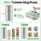 Perfect Christmas Gift, 5/8 in 1 Heat Press Machine 12X15/15X15 Inch Sublimation Heat Press 360° Swing Away Heat Transfer Digital T-Shirt Pressing with 30OZ 20OZ Tumbler Press, Multifunctional Combo for Hat Cap Plate