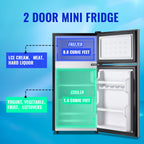 WANAI Compact Refrigerator 2.4 CU.FT Mini Fridge with Freezer Single Door Adjustable Temperature Side Door Wire Rack Suit for Dorm Office Apartment