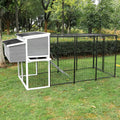 Chicken Coop, Large Wooden Chicken Coop with All-Steel Frame Chicken Run, Outdoor Chicken House for 10 Chickens Duck Coop Small Chicken Coop with Nesting Box And Rain, Ramps
