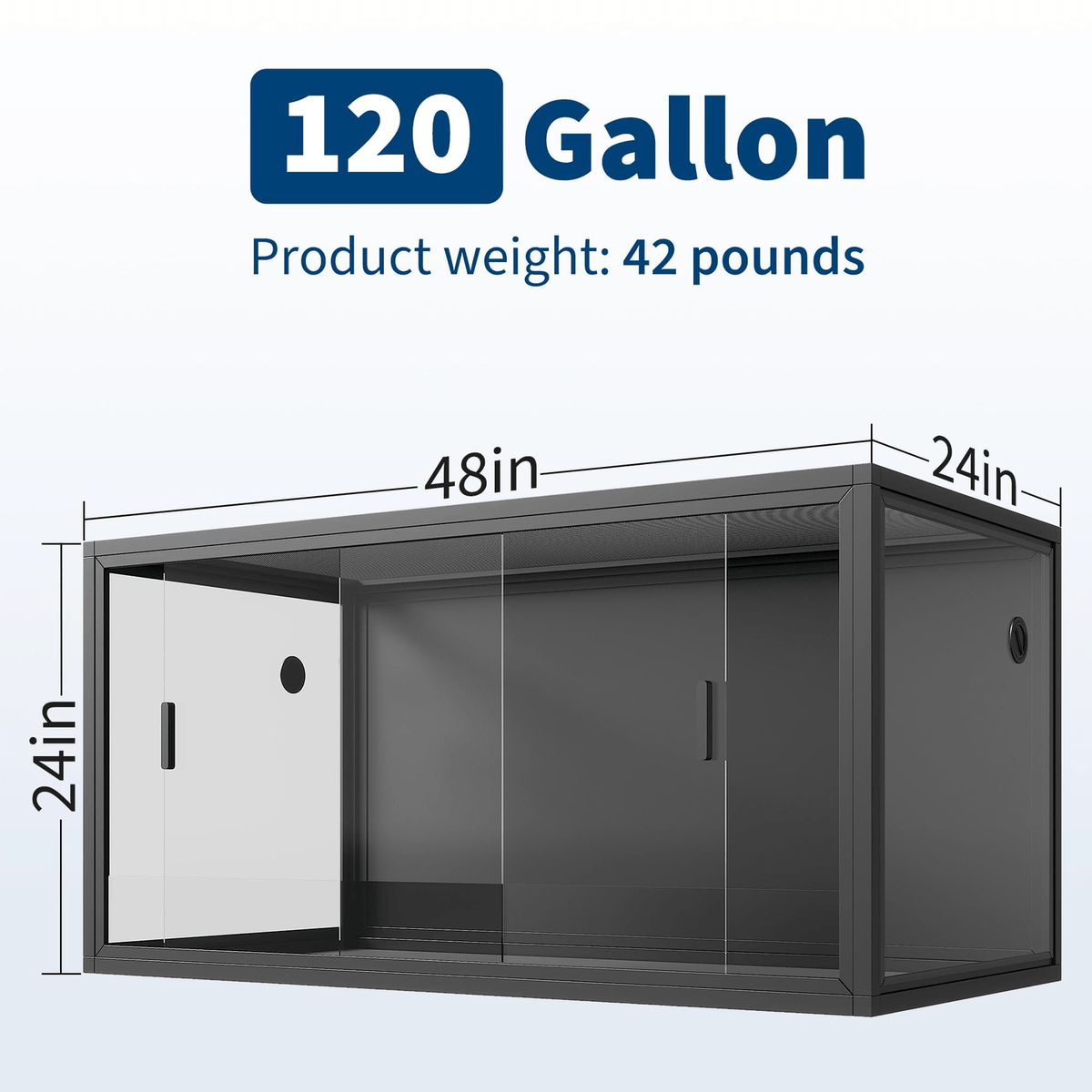 2026 Small Animal Cages, 120 Gallon Black Reptile Enclosure Habitat, 4x2x2ft Front Opening Glass Tank with Heavy Duty Screen Ventilation, Ideal for Bearded Dragons, Snakes, and Lizardsfor Dogs, Cats, Chicken, Ducks, Rabitts and Other Small Animals