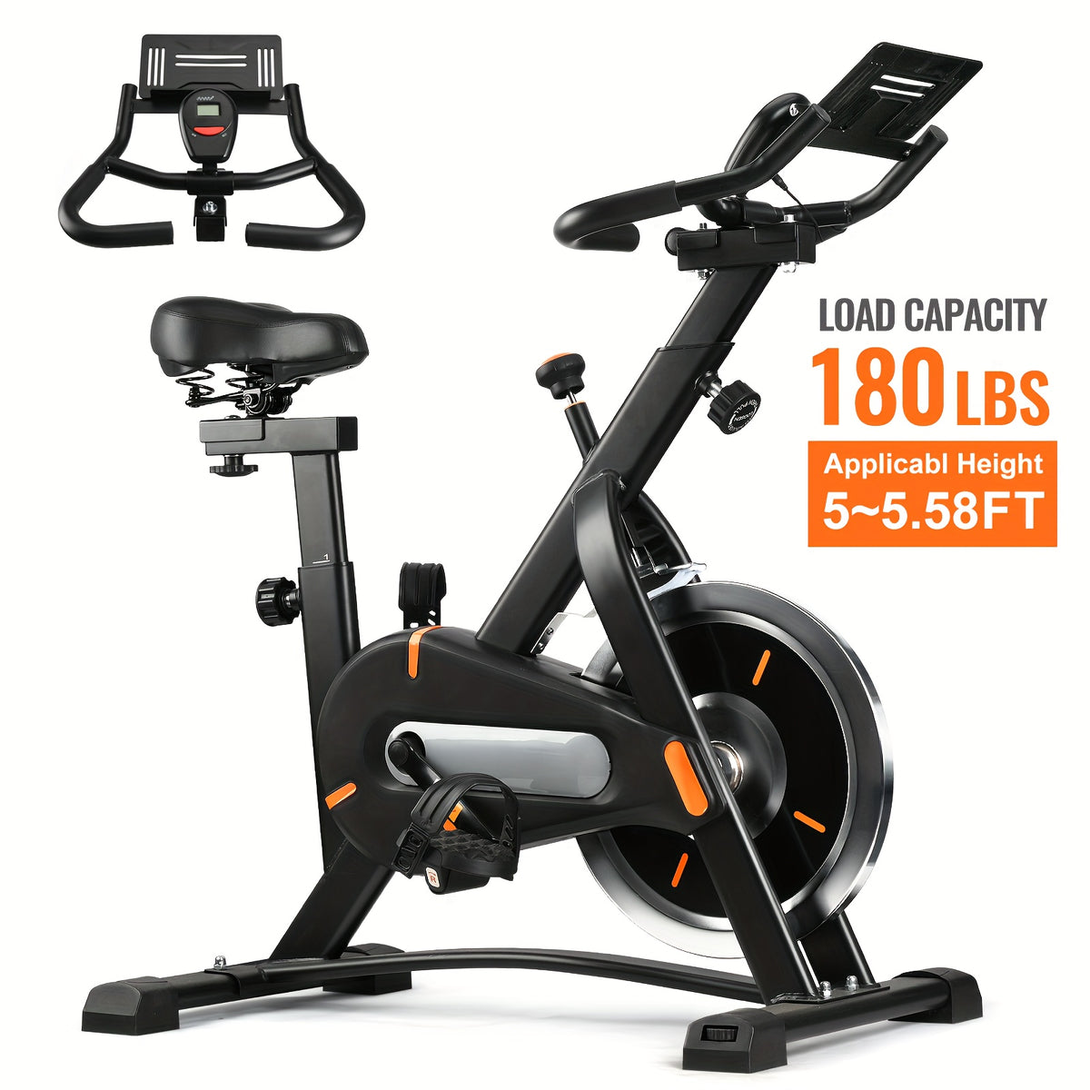Silent Home Exercise Bike, 330 Lbs Weight Capacity, Indoor Fitness Bicycle with Tablet Holder and Display, Adjustable Resistance Cardio Trainer, Home Fitness Equipment